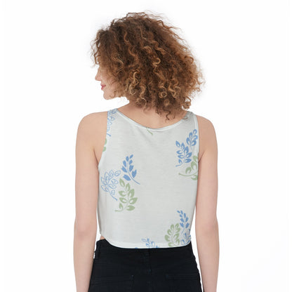 Women's All Over Print Cropped Flowy Tank Top