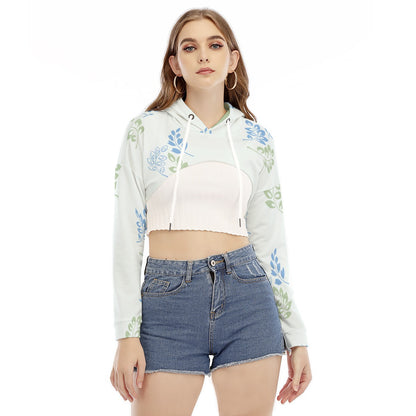 Women's All Over Print Cropped Smock Hoodie