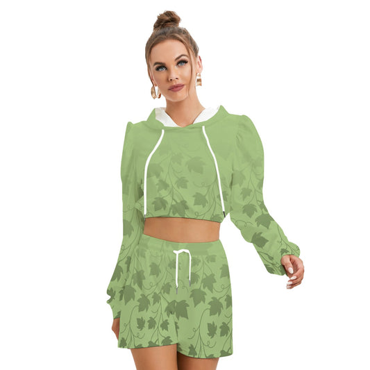 Women's Lady Nostia 'Spring Ivy' Hoodie & Shorts Set