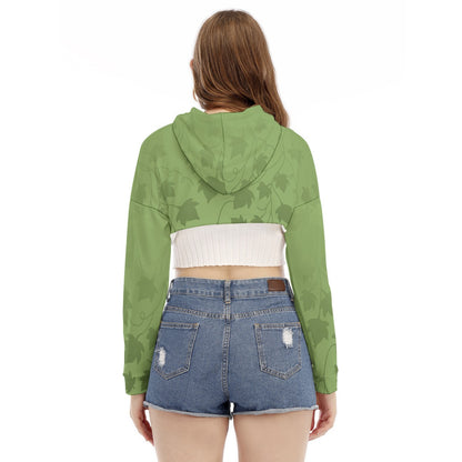 Women's Lady Nostia 'Spring Ivy' Cropped Smock Hoodie