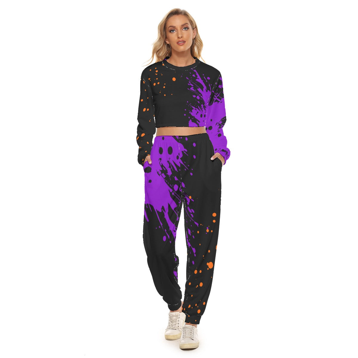 Women's Manjara 'Graffiti' Cropped Sweatsuit