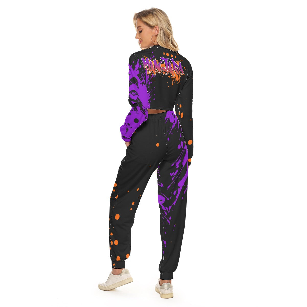 Women's Manjara 'Graffiti' Cropped Sweatsuit