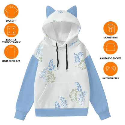 Women's All Over Print Cat Eat Hoodie