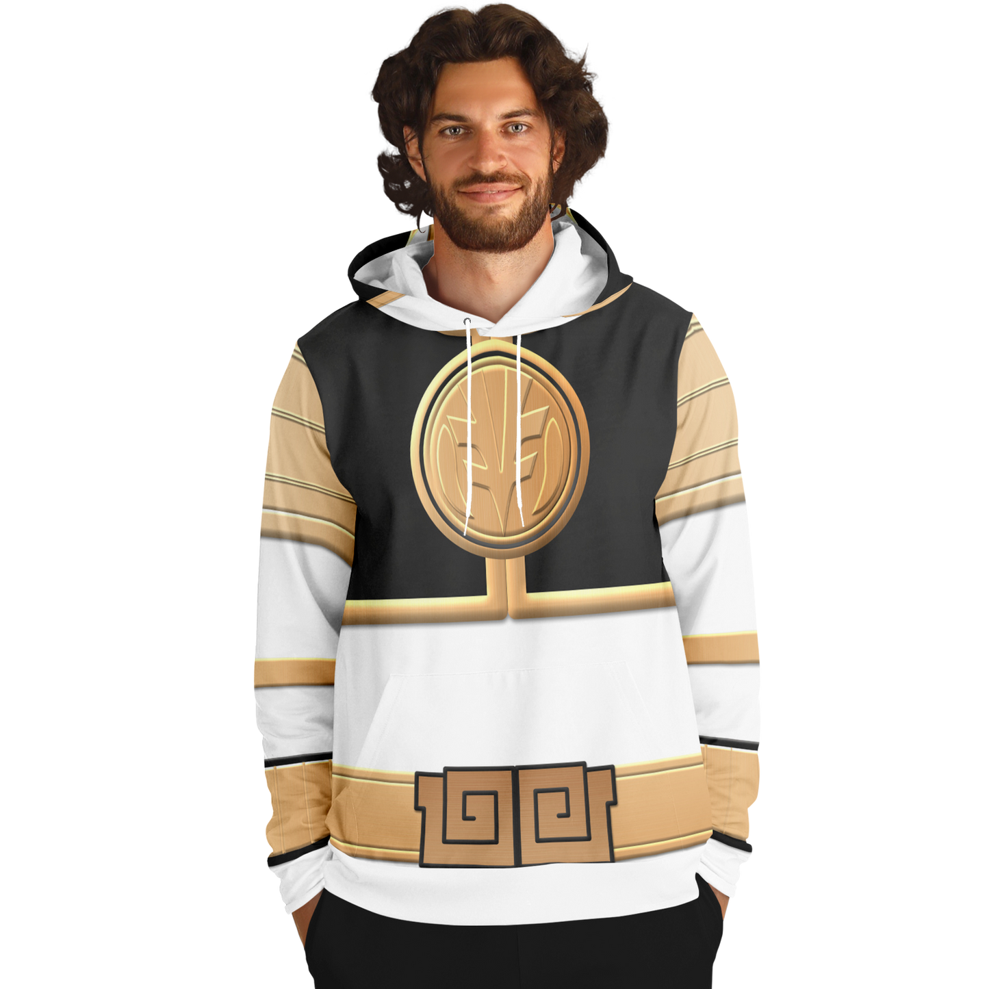 Adult MMPR 'White Ranger' Fashion Hoodie