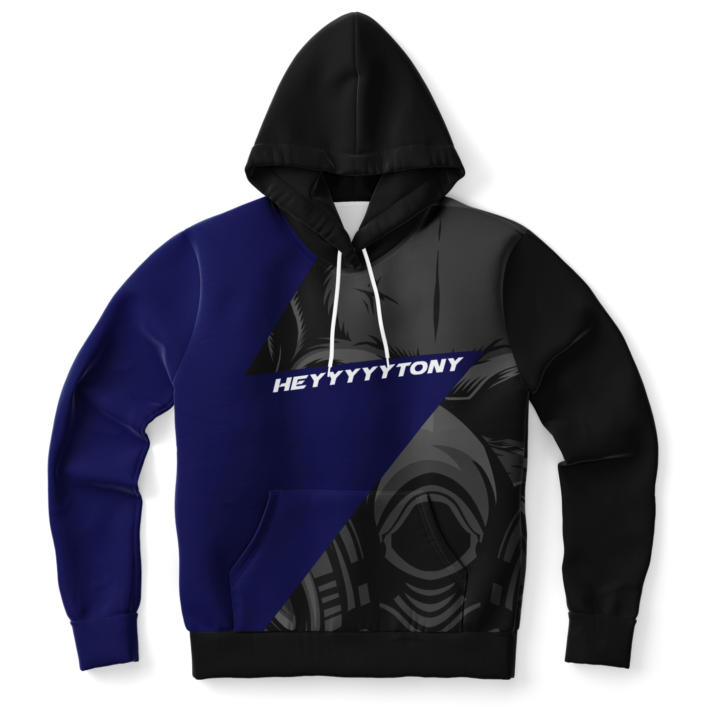 Adult HeyyyyyTony 'Black and Blue' Fashion Hoodie