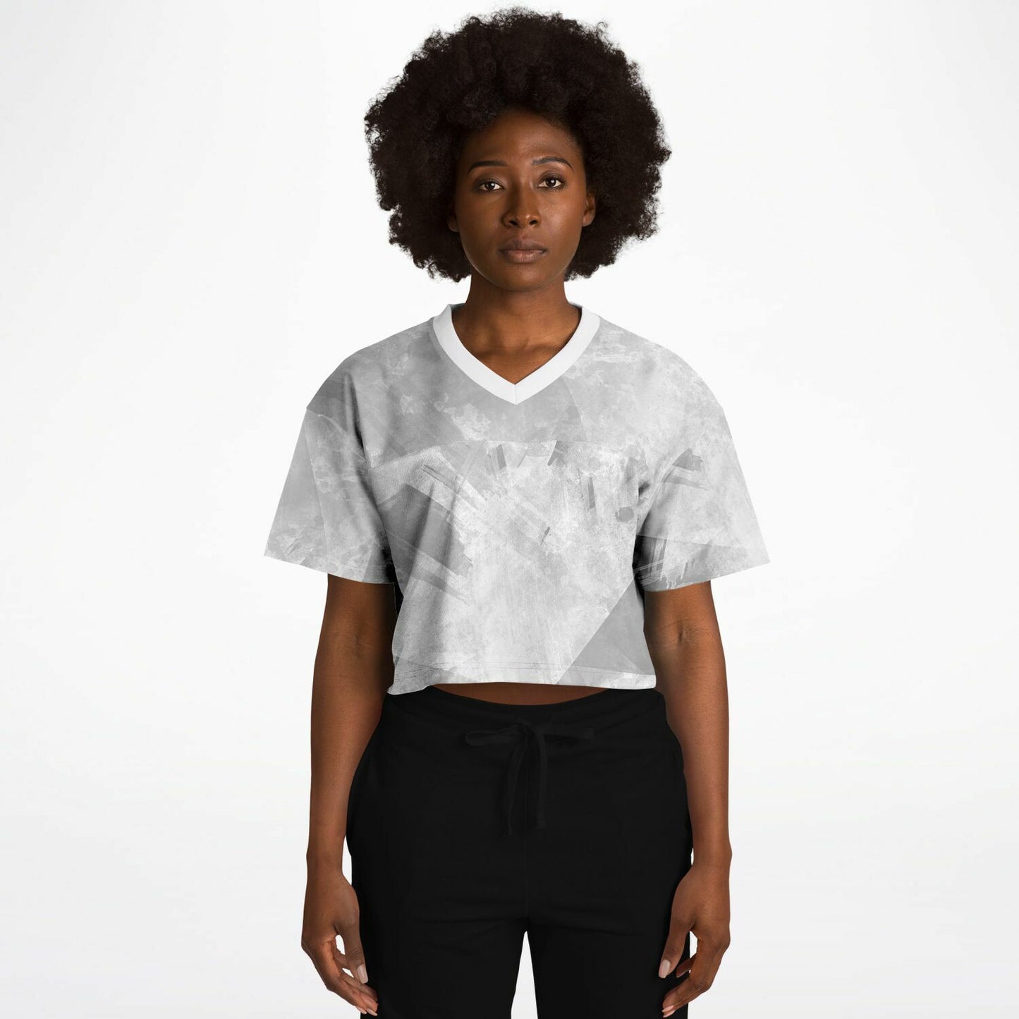 Women's All Over Print Cropped Football Jersey