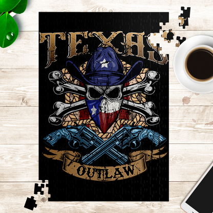 Texas Outlaw Skull and Bones Puzzle