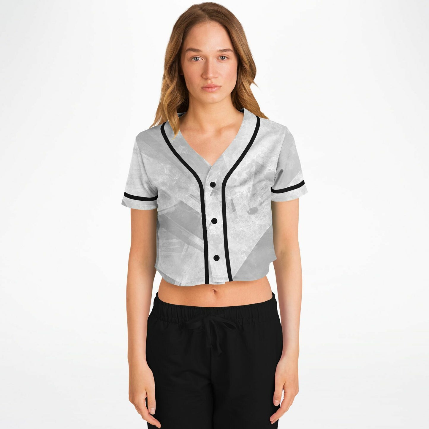 Women's All Over Print Cropped Baseball Jersey