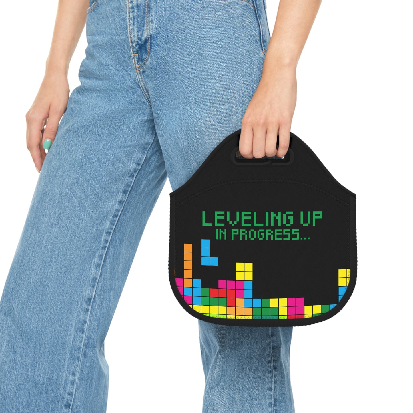 Tetris 'Leveling Up' Neoprene Lunch Bag