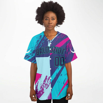 Adult Baldoziot 'Aqua Splash' Custom Baseball Jersey