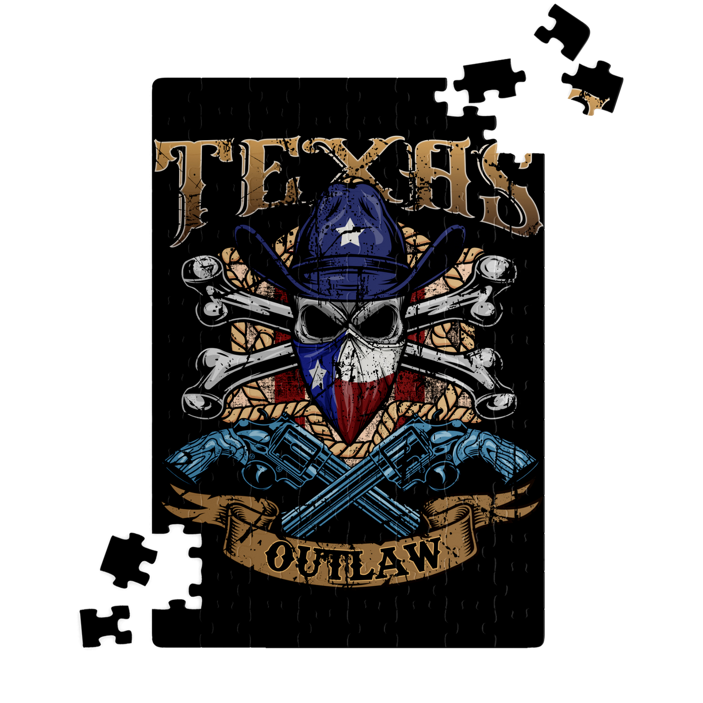 Texas Outlaw Skull and Bones Puzzle