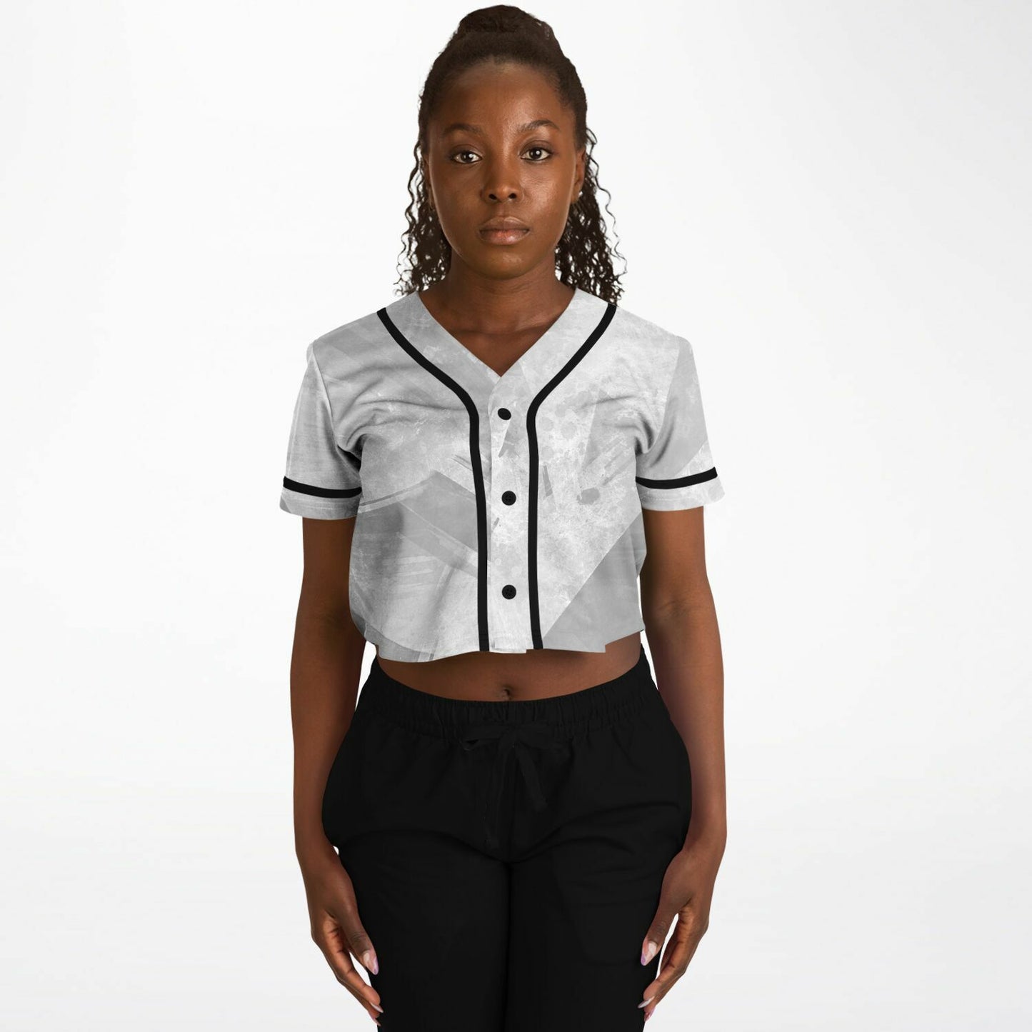 Women's All Over Print Cropped Baseball Jersey