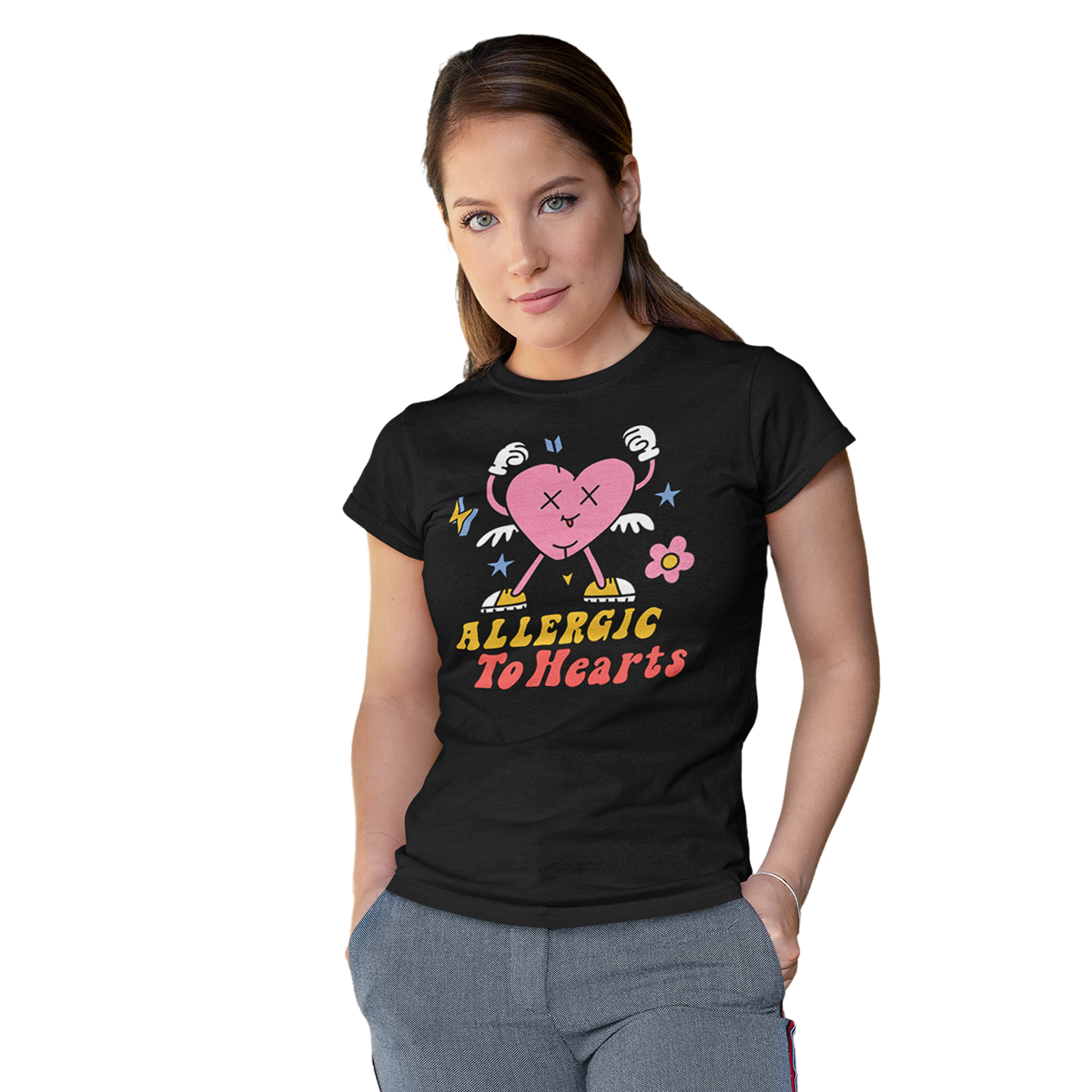 Adult 'Allergic to Hearts' Staple T-shirt