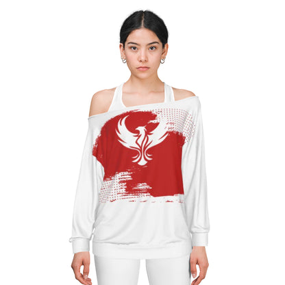 Fynix Studios Women's All Over Print Off Shoulder Oversized Sweatshirt