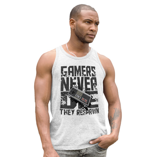 Men's Gamers Never Die Tank Top - Retro