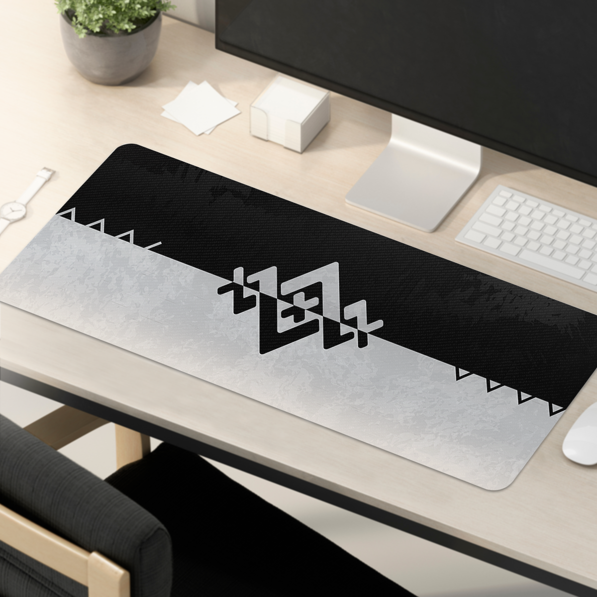 GU 'Monochrome Distressed' Large Mouse Pad