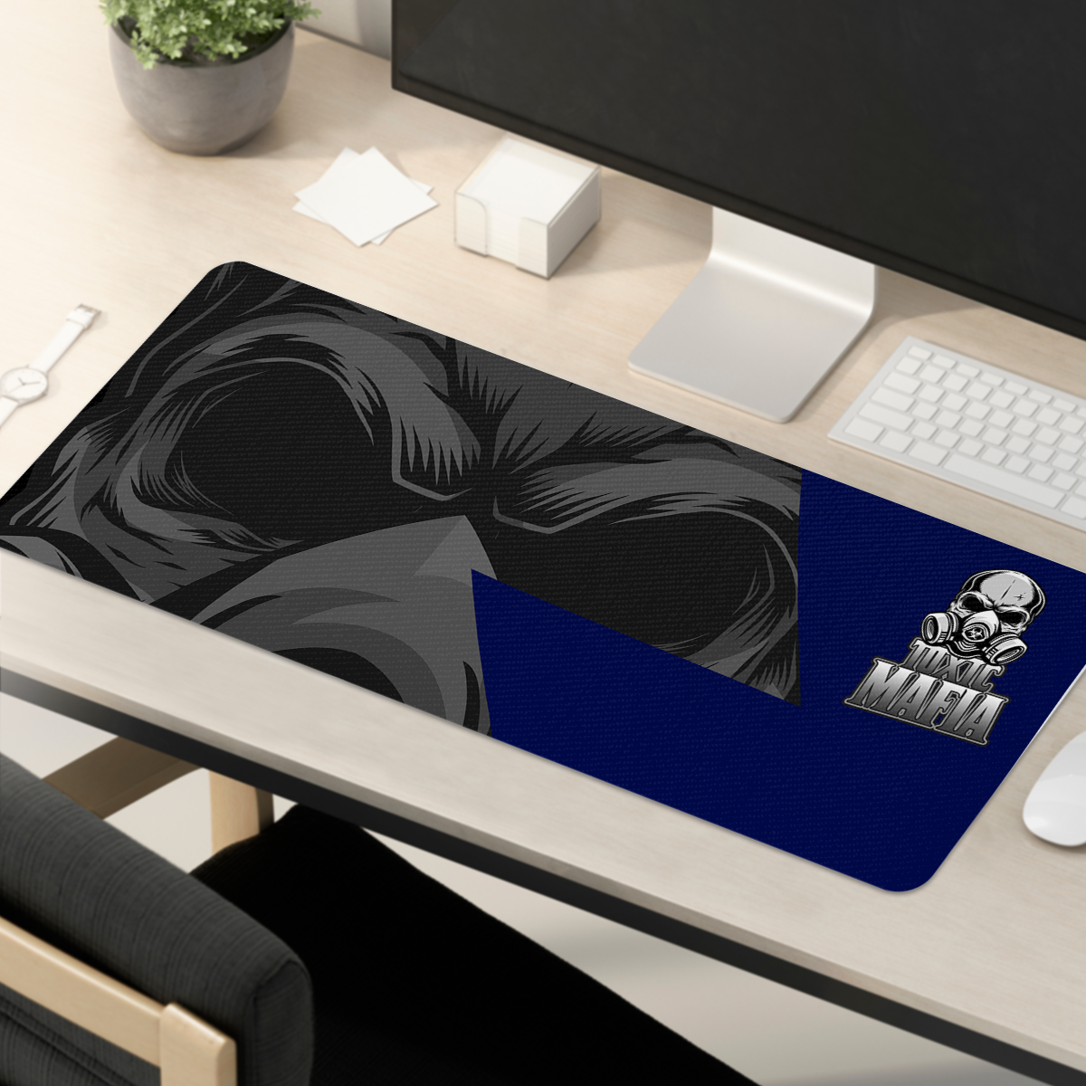 HeyyyyTony 'Black and Blue' Large Mouse Pad