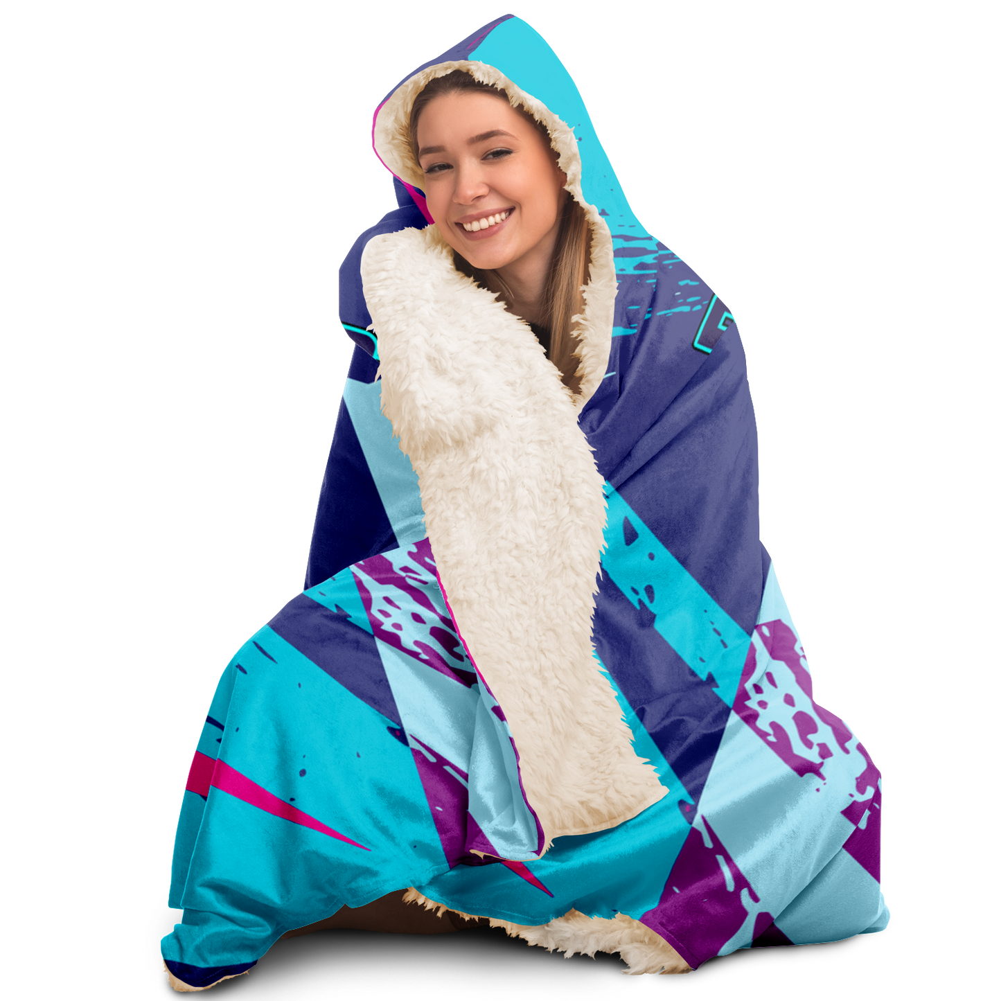 Adult Baldoziot 'Aqua Splash' Hooded Blanket