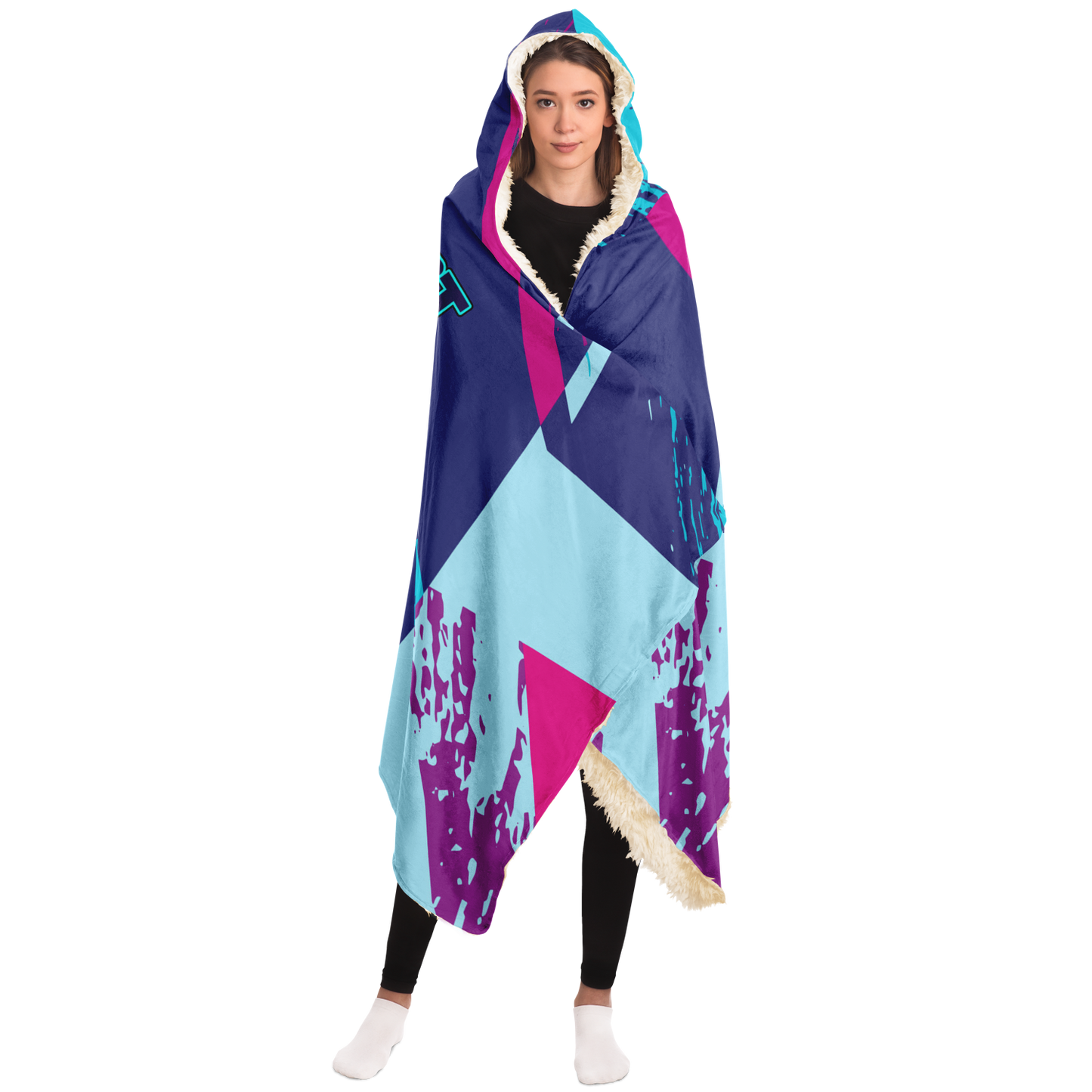 Adult Baldoziot 'Aqua Splash' Hooded Blanket