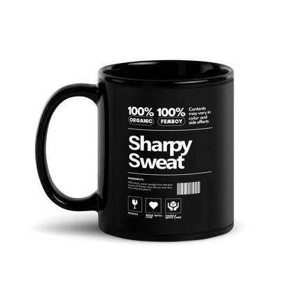 Sharpy Dot 'Sharpy Sweat' Black Glossy Mug