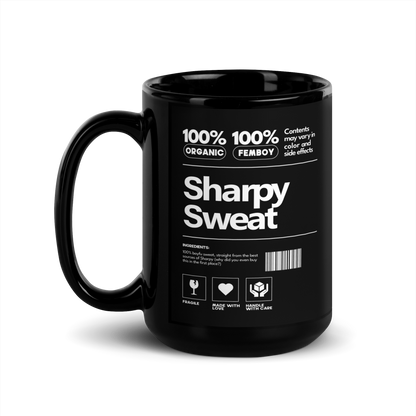 Sharpy Dot 'Sharpy Sweat' Black Glossy Mug