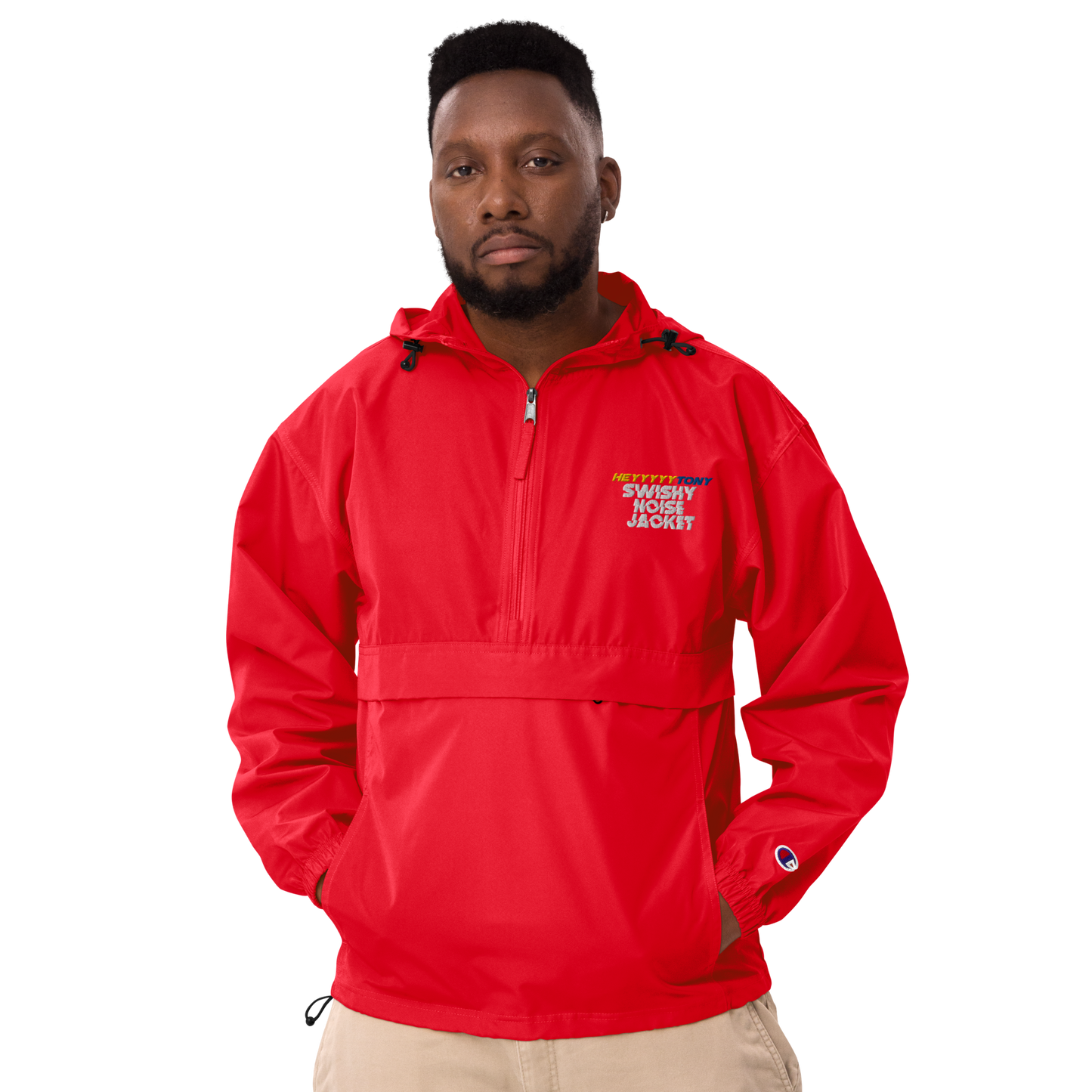 Adult HeyyyyTony Embroidered Champion Packable Jacket