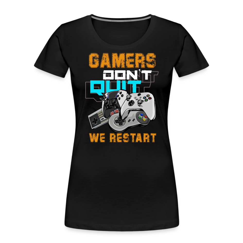 GU 'Gamers Don't Quit' Women’s Premium Organic T-Shirt - black