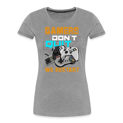 GU 'Gamers Don't Quit' Women’s Premium Organic T-Shirt - heather gray