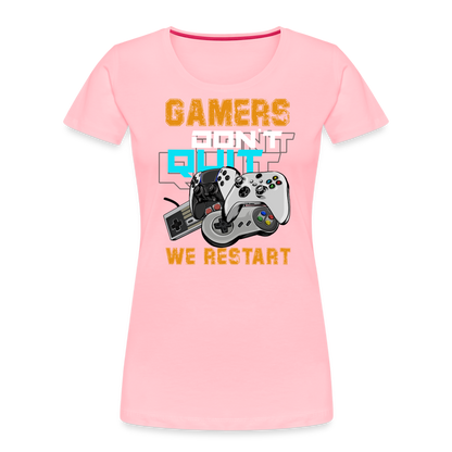 GU 'Gamers Don't Quit' Women’s Premium Organic T-Shirt - pink