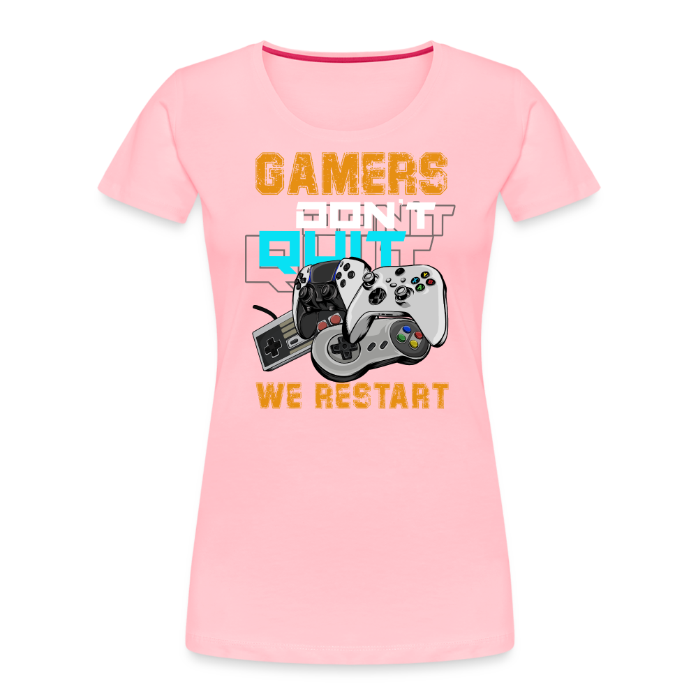 GU 'Gamers Don't Quit' Women’s Premium Organic T-Shirt - pink