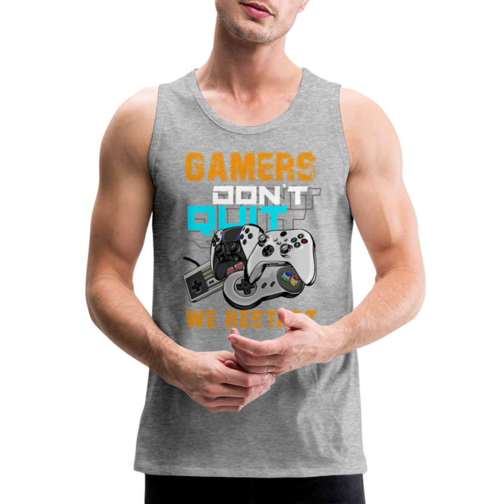 GU 'Gamers Don't Quit' Men’s Premium Tank - heather gray