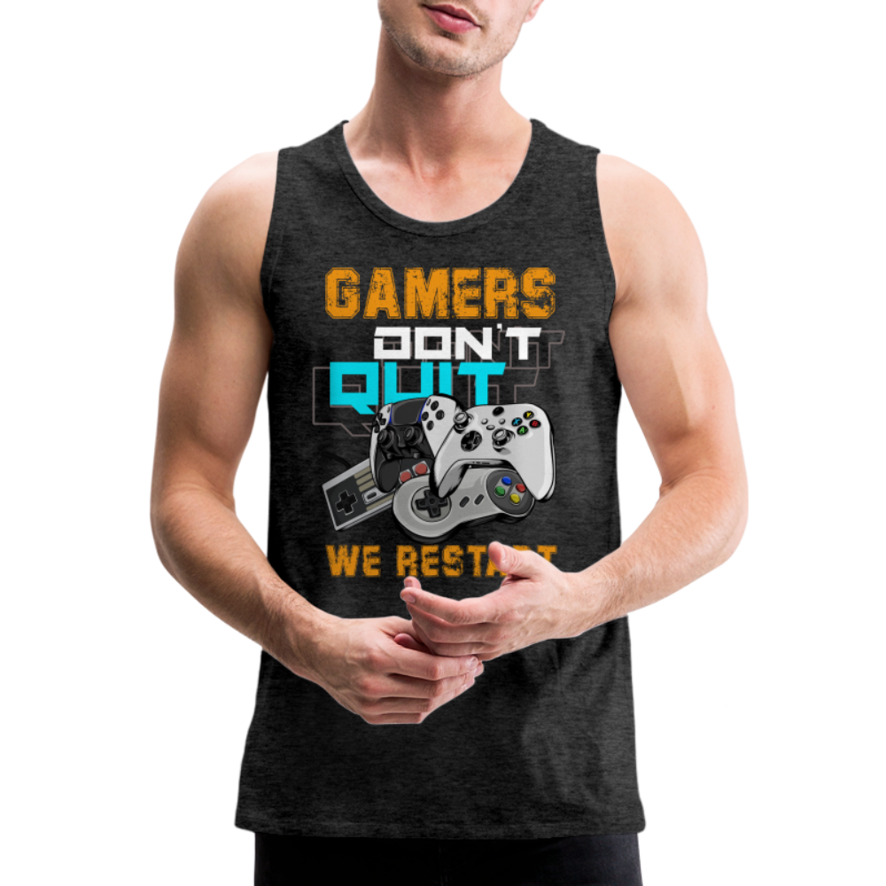 GU 'Gamers Don't Quit' Men’s Premium Tank - charcoal grey