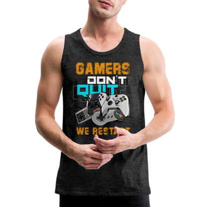 GU 'Gamers Don't Quit' Men’s Premium Tank - charcoal grey