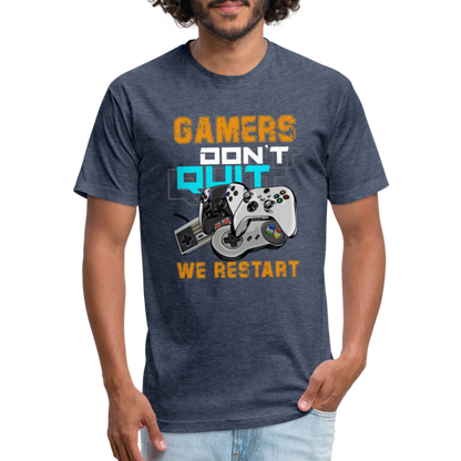 GU 'Gamers Don't Quit' Fitted T-Shirt - heather navy