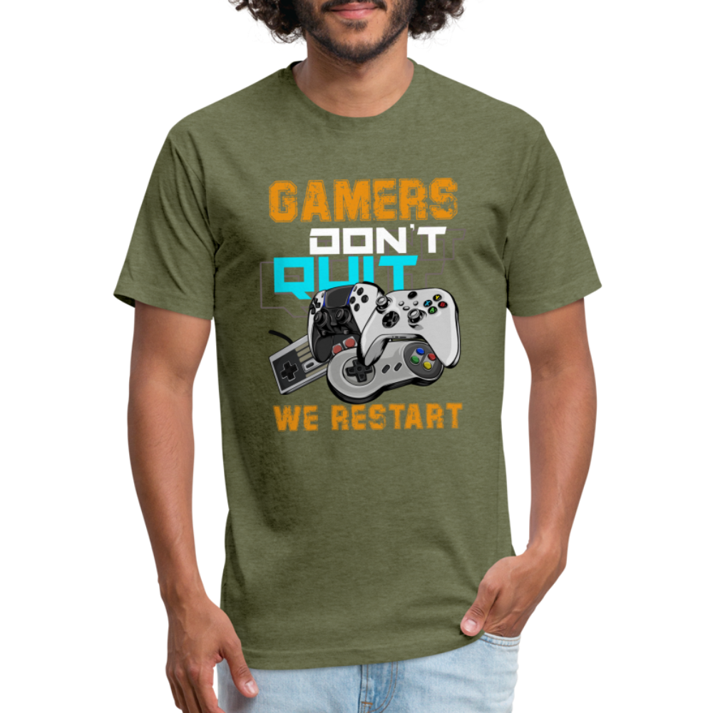 GU 'Gamers Don't Quit' Fitted T-Shirt - heather military green