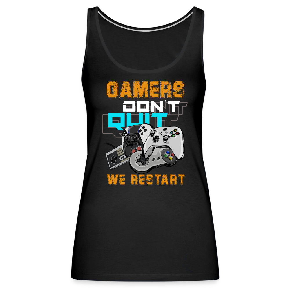 GU 'Gamers Don't Quit' Women’s Premium Tank Top - black