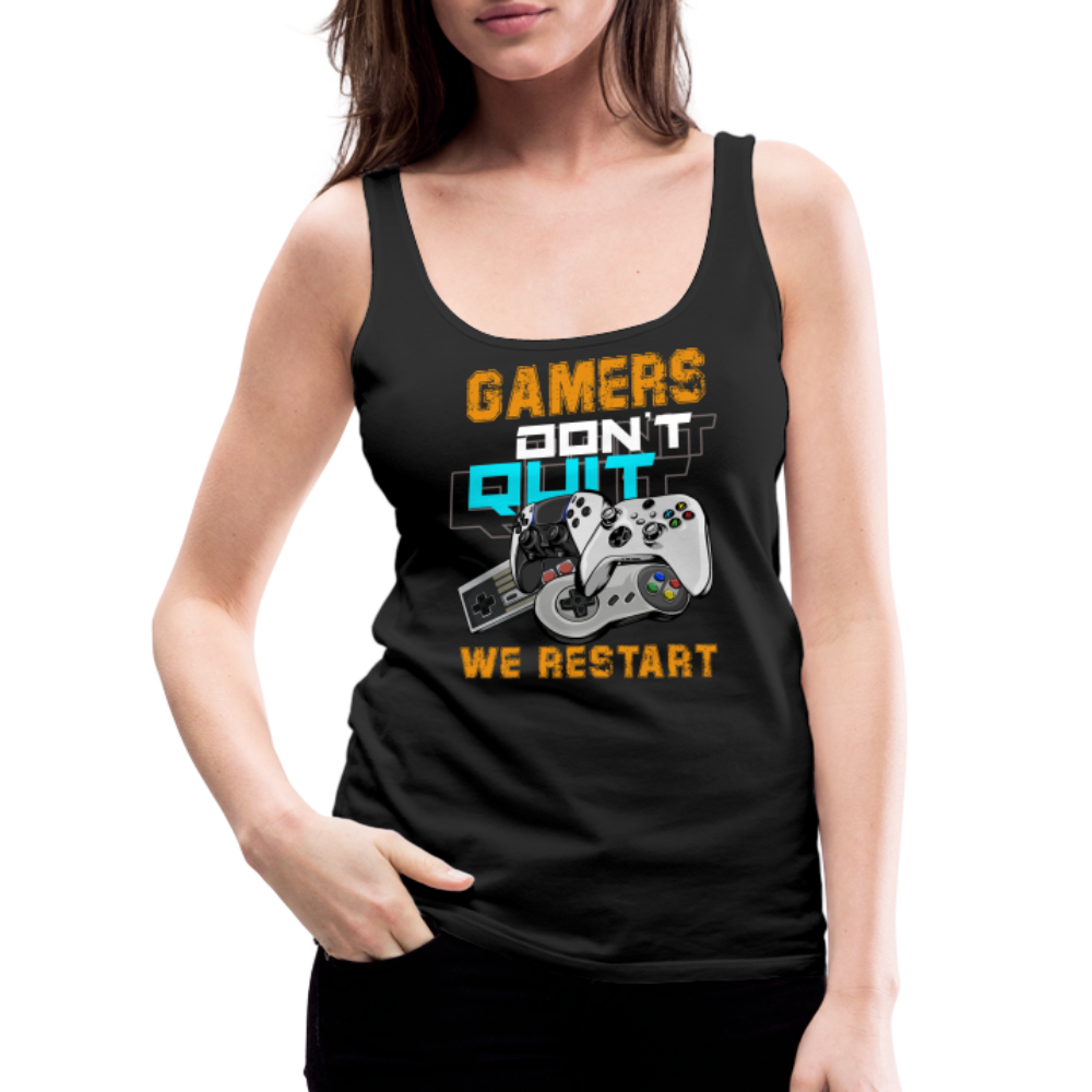 GU 'Gamers Don't Quit' Women’s Premium Tank Top - black