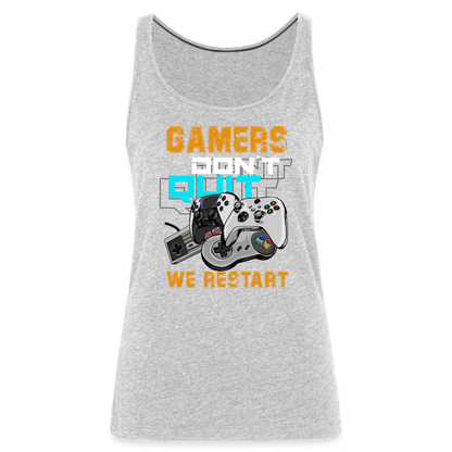 GU 'Gamers Don't Quit' Women’s Premium Tank Top - heather gray