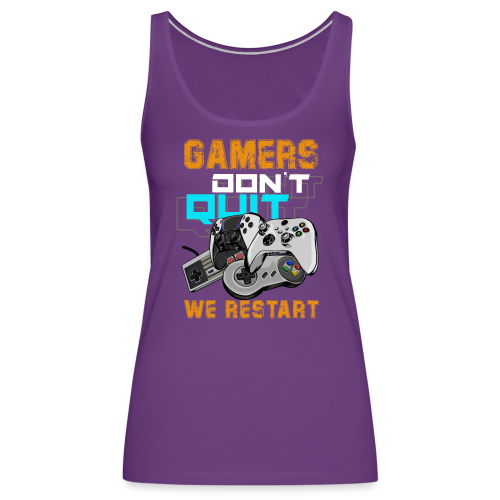 GU 'Gamers Don't Quit' Women’s Premium Tank Top - purple