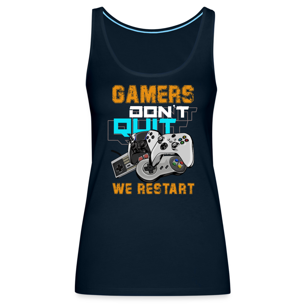 GU 'Gamers Don't Quit' Women’s Premium Tank Top - deep navy