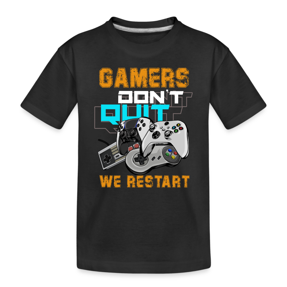 GU 'Gamers Don't Quit' Toddler Premium Organic T-Shirt - black