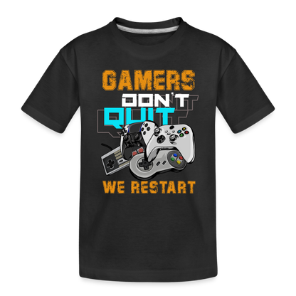 GU 'Gamers Don't Quit' Toddler Premium Organic T-Shirt - black