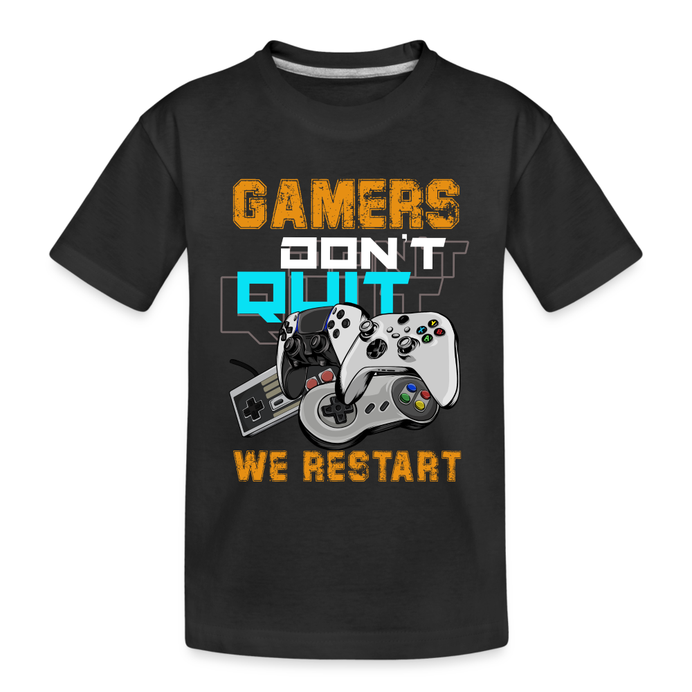 GU 'Gamers Don't Quit' Youth Premium Organic T-Shirt - black