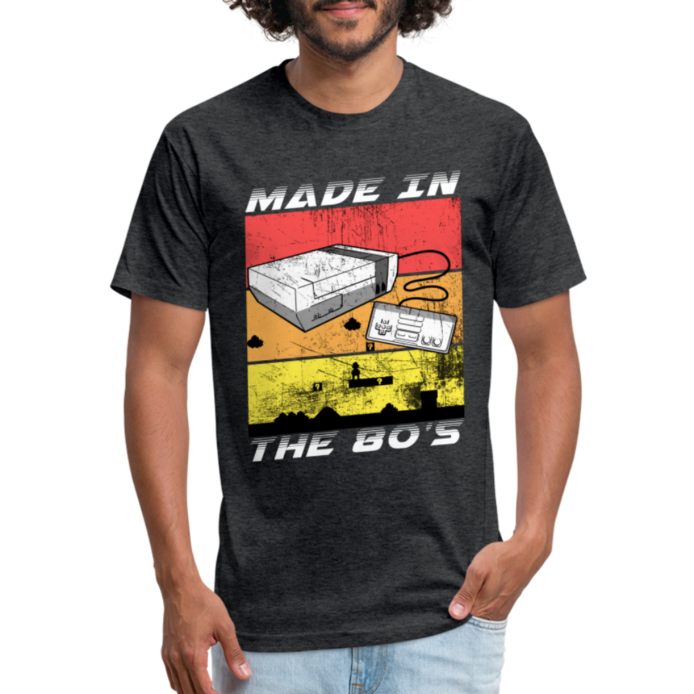 GU 'Made in the 80's' Fitted T-Shirt - White - heather black