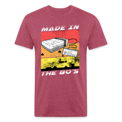 GU 'Made in the 80's' Fitted T-Shirt - White - heather burgundy