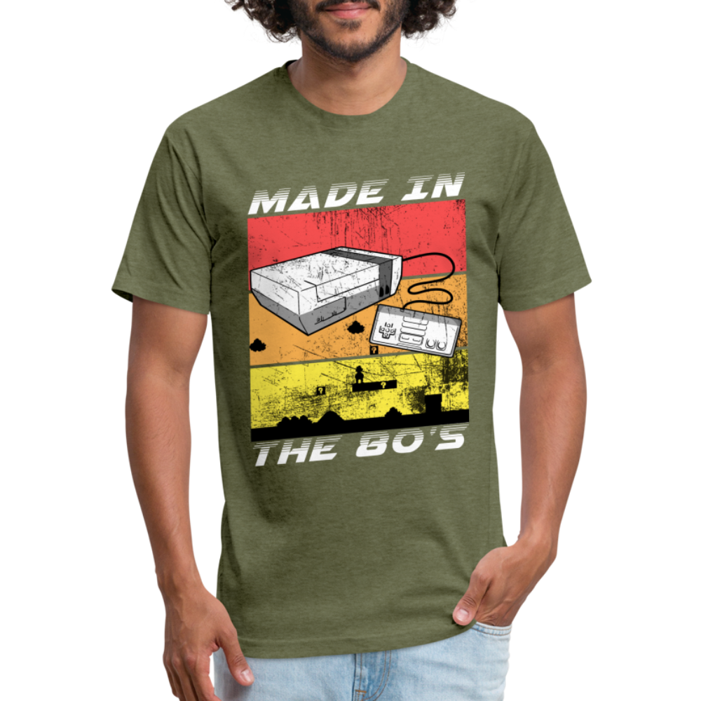 GU 'Made in the 80's' Fitted T-Shirt - White - heather military green