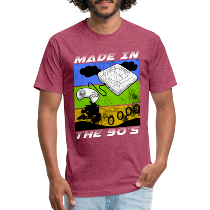 GU 'Made in the 90's' Fitted T-Shirt - White - heather burgundy