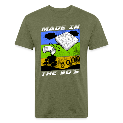 GU 'Made in the 90's' Fitted T-Shirt - White - heather military green