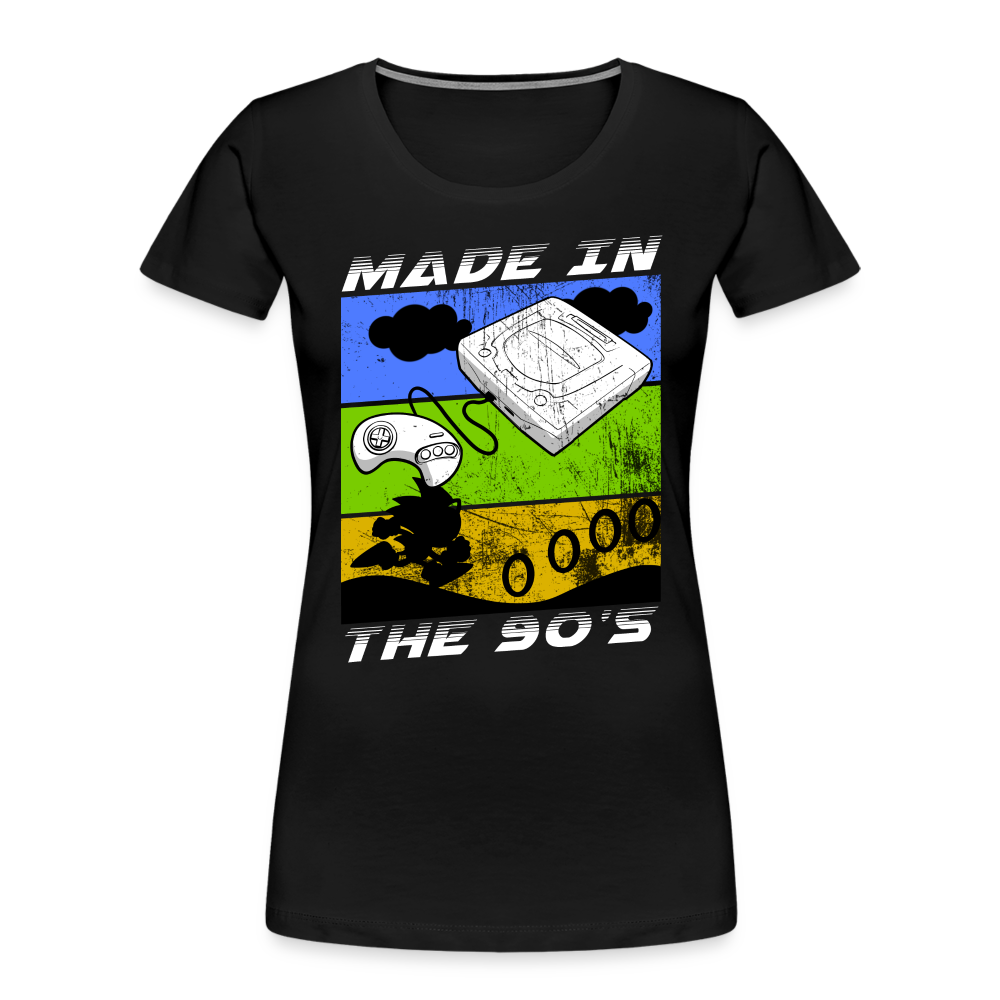 GU 'Made in the 90's' Women’s Premium Organic T-Shirt - White - black