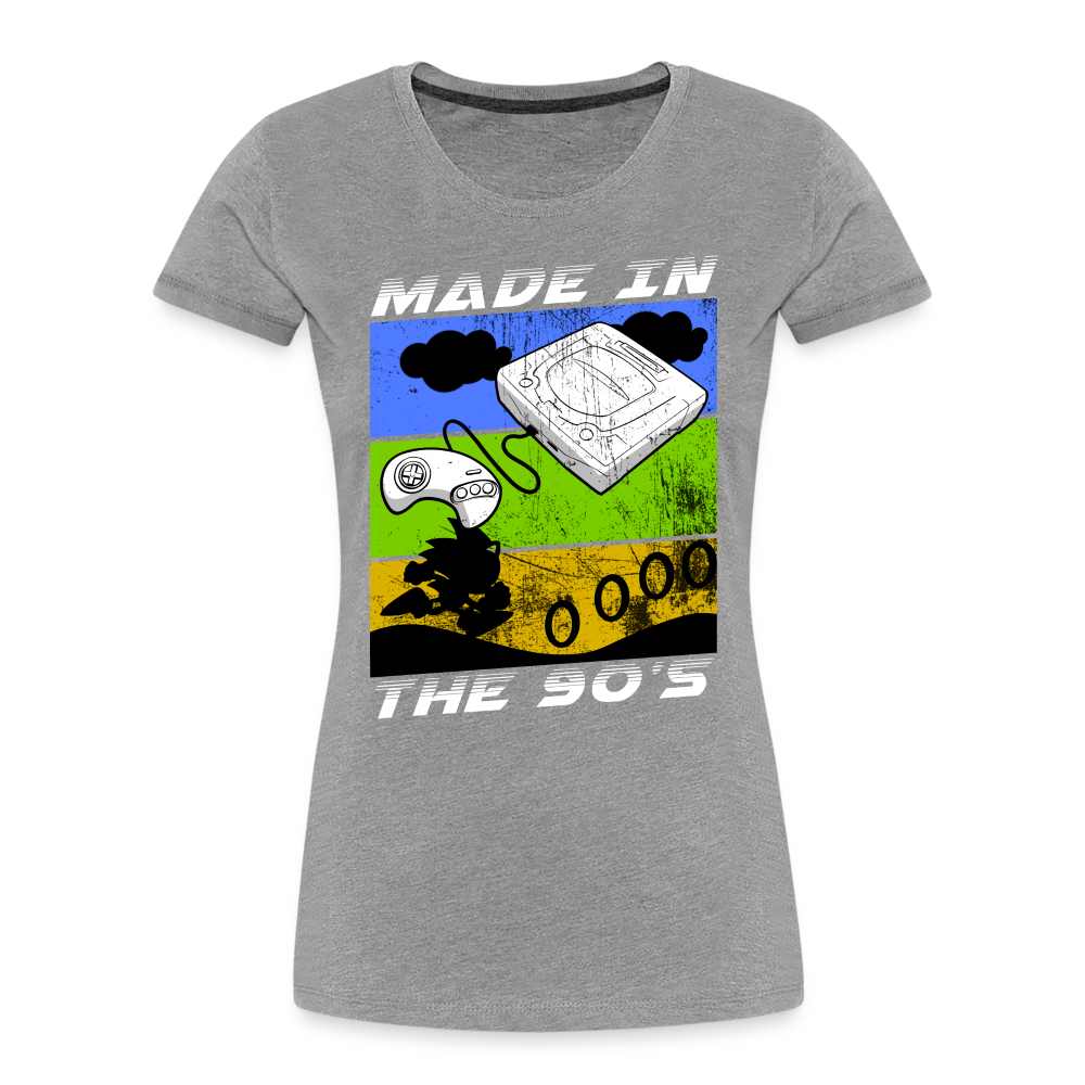 GU 'Made in the 90's' Women’s Premium Organic T-Shirt - White - heather gray